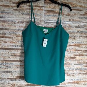 J. Crew Teal Scalloped Camisole